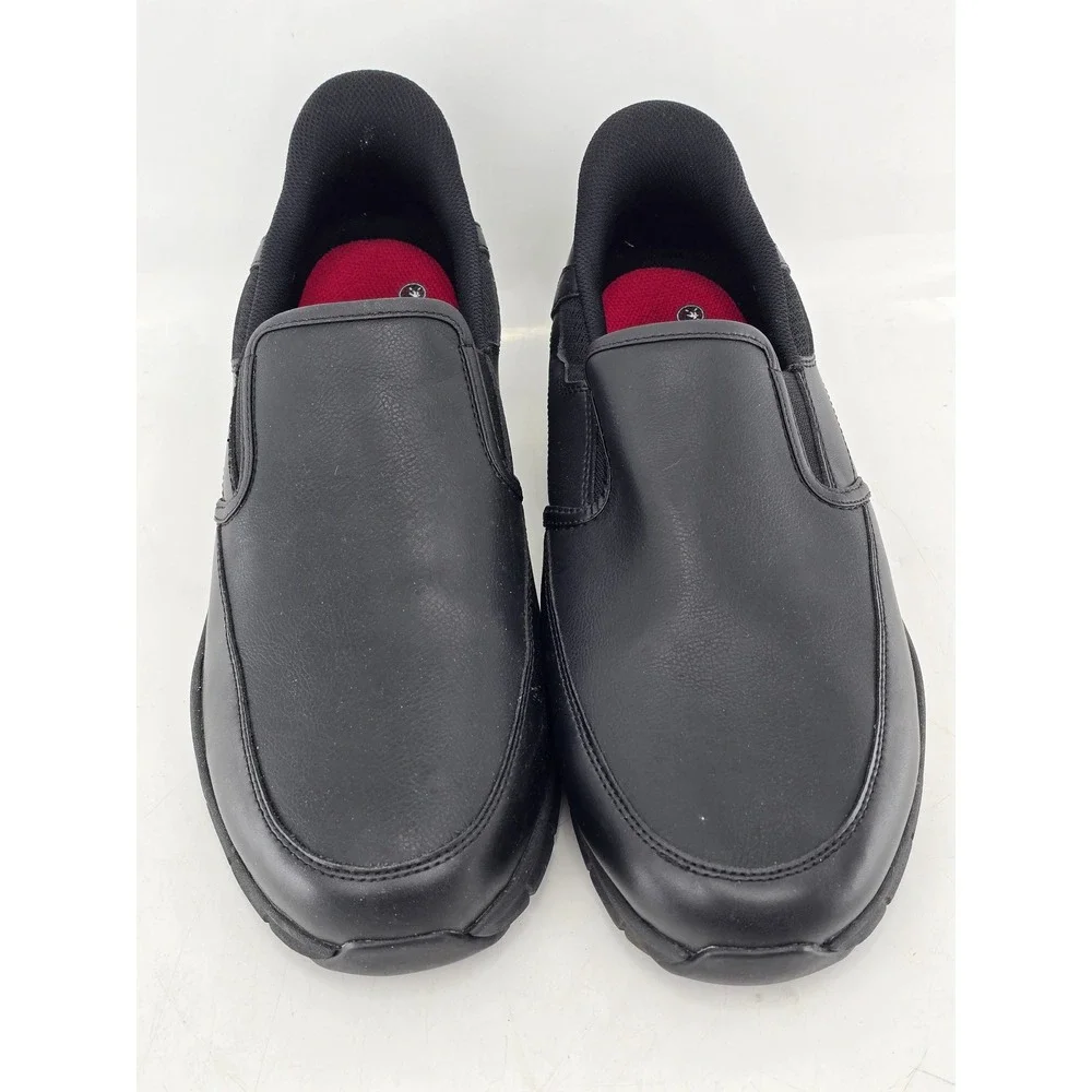 Skechers Slip-ins Work Shoes Mens 13 Black Leather EH SRO - Excellent